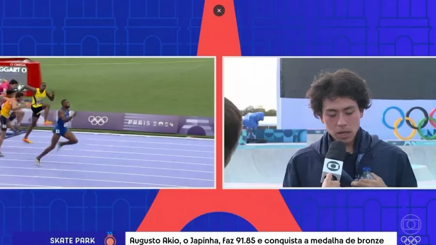 Globo interrompe entrevista com Japinha | Imagem: Reprodução/X