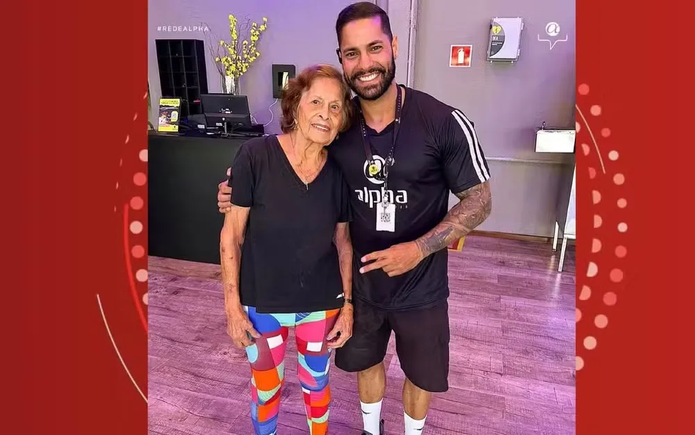Dona Lalu frequenta academia três vezes na semana. | Foto: arquivo pessoal